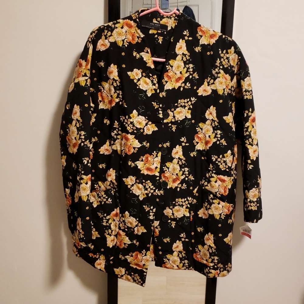 Zara floral jacket basic outerwear